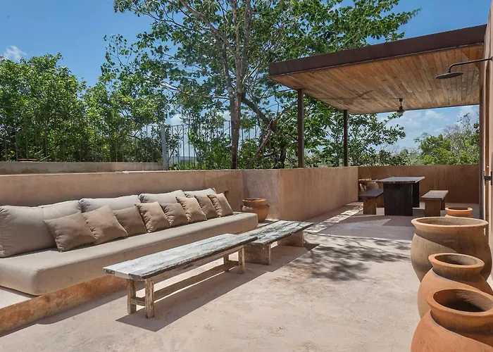 Casa de férias Boho Organic 3br Villa, Gated Community, Rooftop Tulum